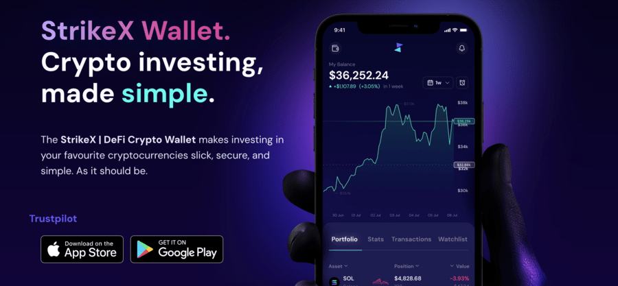 StrikeX Wallet mobile app